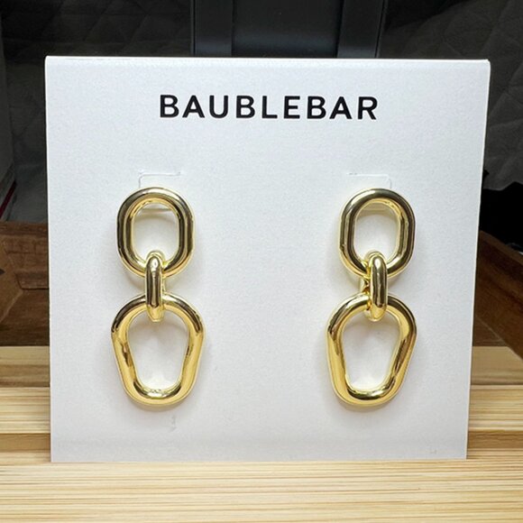 Baublebar-Gold Tone Statement Earrings NWT - Picture 1 of 4